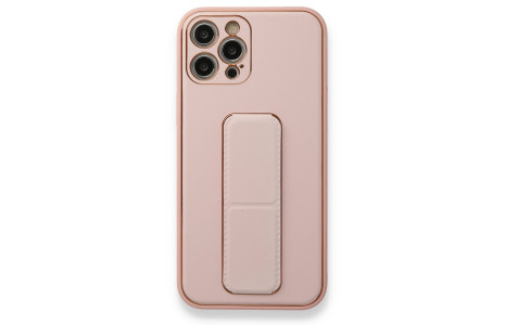 Newface iPhone 12 Pro Kılıf Coco Deri Standlı Kapak - Pembe