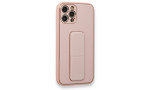 Newface iPhone 12 Pro Kılıf Coco Deri Standlı Kapak - Pembe