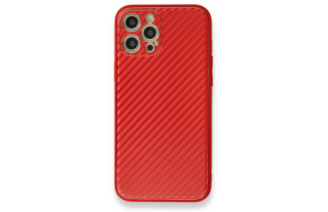 Newface iPhone 12 Pro Kılıf Coco Karbon Silikon - Kırmızı