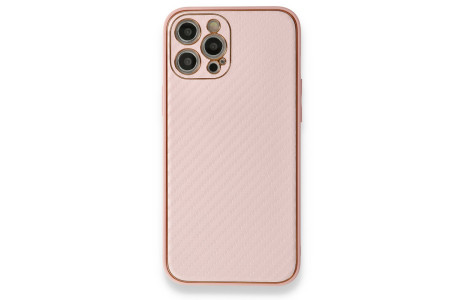 Newface iPhone 12 Pro Kılıf Coco Karbon Silikon - Pembe