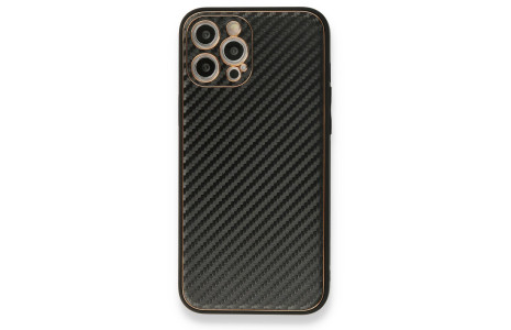Newface iPhone 12 Pro Kılıf Coco Karbon Silikon - Siyah