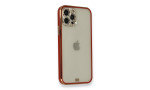 Newface iPhone 12 Pro Kılıf Liva Taşlı Silikon - Kırmızı