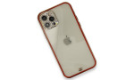 Newface iPhone 12 Pro Kılıf Liva Taşlı Silikon - Kırmızı