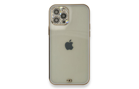 Newface iPhone 12 Pro Kılıf Liva Taşlı Silikon - Mor