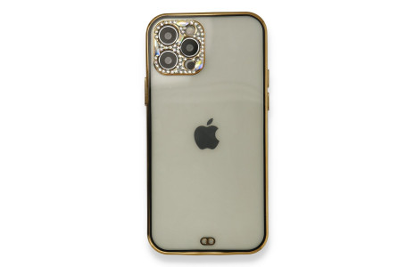 Newface iPhone 12 Pro Kılıf Liva Taşlı Silikon - Siyah