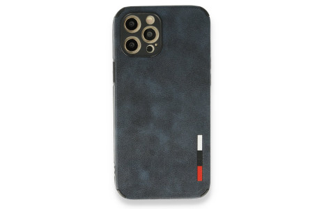 Newface iPhone 12 Pro Kılıf Loop Deri Silikon - Lacivert
