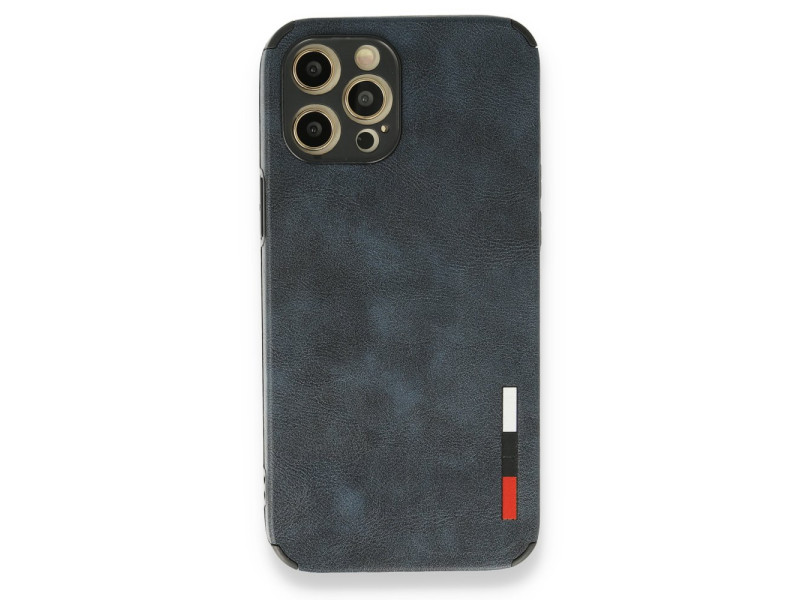 Newface iPhone 12 Pro Kılıf Loop Deri Silikon - Lacivert