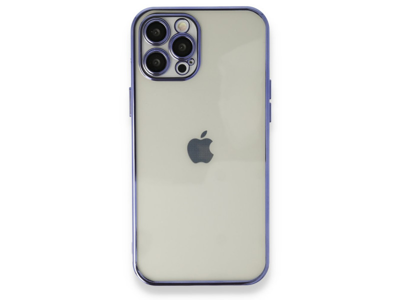 Newface iPhone 12 Pro Kılıf Razer Lensli Silikon - Mor