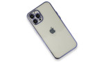 Newface iPhone 12 Pro Kılıf Razer Lensli Silikon - Mor