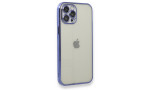 Newface iPhone 12 Pro Kılıf Razer Lensli Silikon - Mor