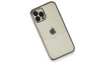 Newface iPhone 12 Pro Kılıf Razer Lensli Silikon - Siyah