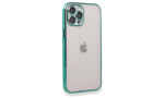 Newface iPhone 12 Pro Kılıf Razer Lensli Silikon - Yeşil