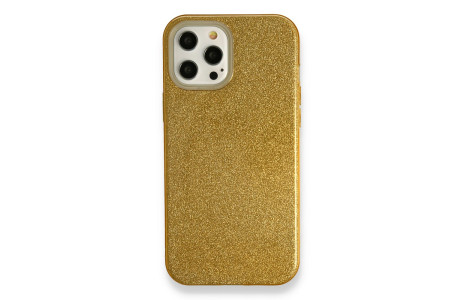 Newface iPhone 12 Pro Kılıf Simli Katmanlı Silikon - Gold