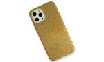 Newface iPhone 12 Pro Kılıf Simli Katmanlı Silikon - Gold