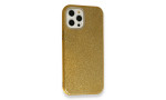 Newface iPhone 12 Pro Kılıf Simli Katmanlı Silikon - Gold