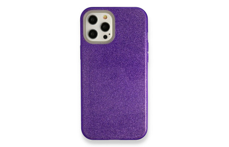 Newface iPhone 12 Pro Kılıf Simli Katmanlı Silikon - Mor