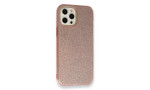 Newface iPhone 12 Pro Kılıf Simli Katmanlı Silikon - Rose