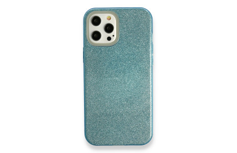Newface iPhone 12 Pro Kılıf Simli Katmanlı Silikon - Turkuaz
