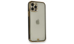 Newface iPhone 12 Pro Max Kılıf Liva Taşlı Silikon - Siyah
