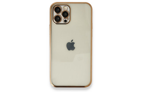 Newface iPhone 12 Pro Max Kılıf Razer Lensli Silikon - Gold