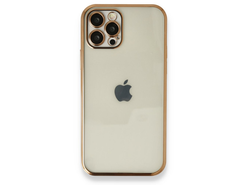 Newface iPhone 12 Pro Max Kılıf Razer Lensli Silikon - Gold