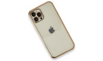 Newface iPhone 12 Pro Max Kılıf Razer Lensli Silikon - Gold