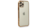Newface iPhone 12 Pro Max Kılıf Razer Lensli Silikon - Gold