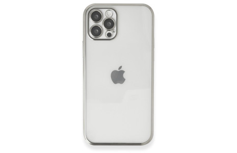 Newface iPhone 12 Pro Max Kılıf Razer Lensli Silikon - Gümüş