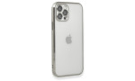 Newface iPhone 12 Pro Max Kılıf Razer Lensli Silikon - Gümüş