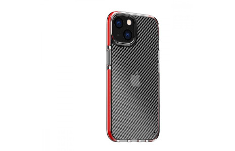 Newface iPhone 13 Kılıf Bambi Karbon Silikon - Kırmızı