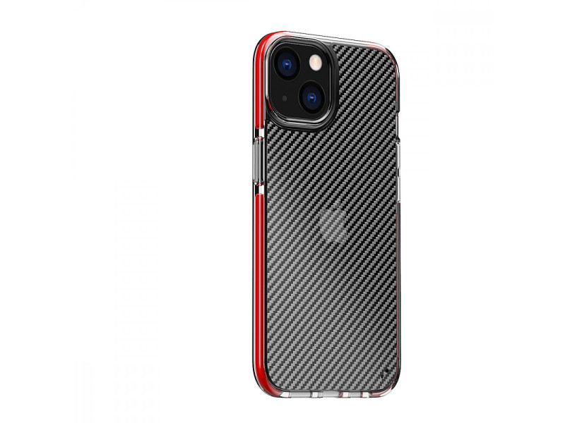 Newface iPhone 13 Kılıf Bambi Karbon Silikon - Kırmızı