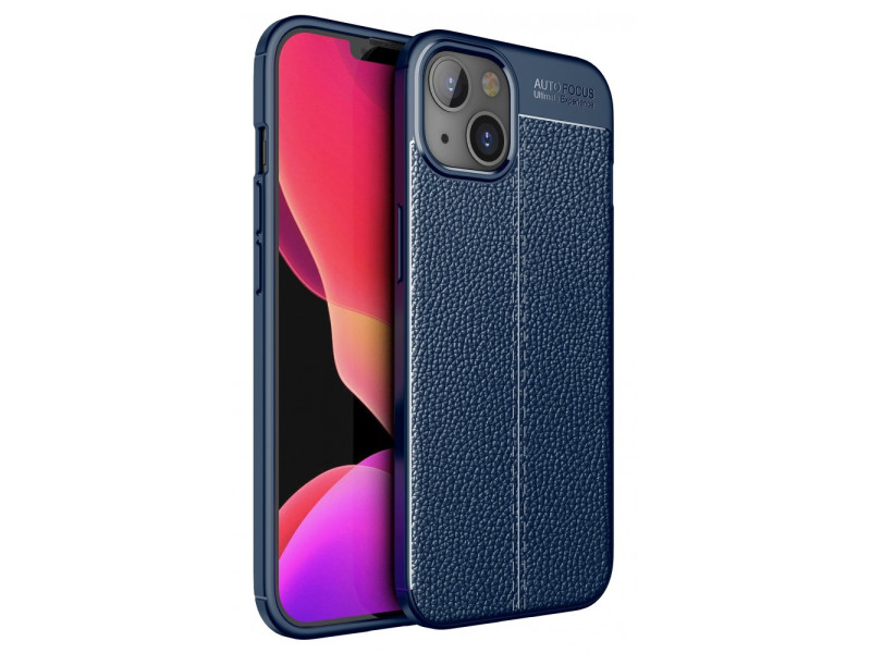 Newface iPhone 13 Kılıf Focus Derili Silikon - Lacivert