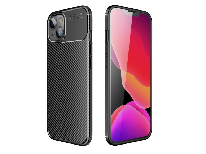 Newface iPhone 13 Kılıf Focus Karbon Silikon - Siyah