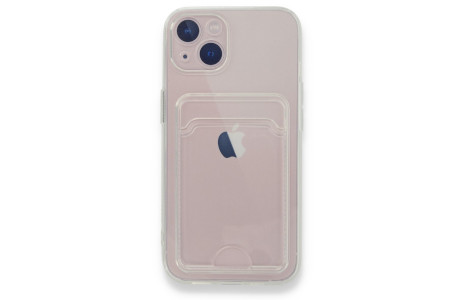 Newface iPhone 13 Kılıf Kart Şeffaf Silikon - Şeffaf