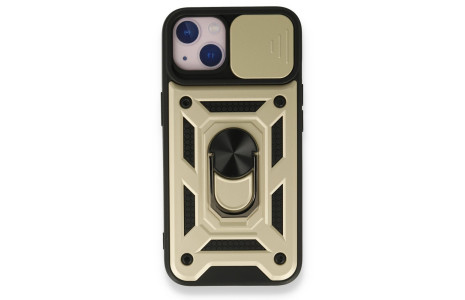 Newface iPhone 13 Kılıf Pars Lens Yüzüklü Silikon - Gold