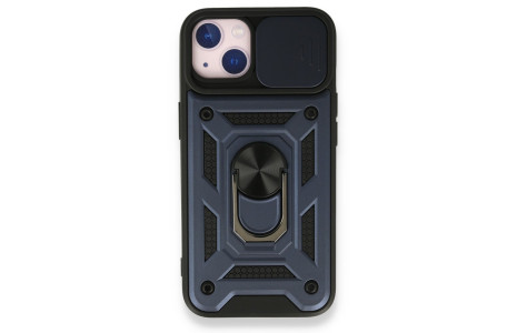 Newface iPhone 13 Kılıf Pars Lens Yüzüklü Silikon - Lacivert