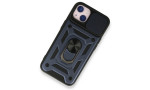 Newface iPhone 13 Kılıf Pars Lens Yüzüklü Silikon - Lacivert