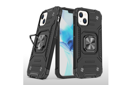 Newface iPhone 13 Kılıf Zegna Yüzüklü Silikon Kapak - Siyah
