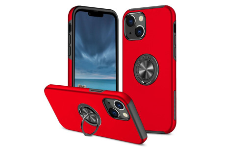 Newface iPhone 13 Mini Kılıf Elit Yüzüklü Kapak - Kırmızı