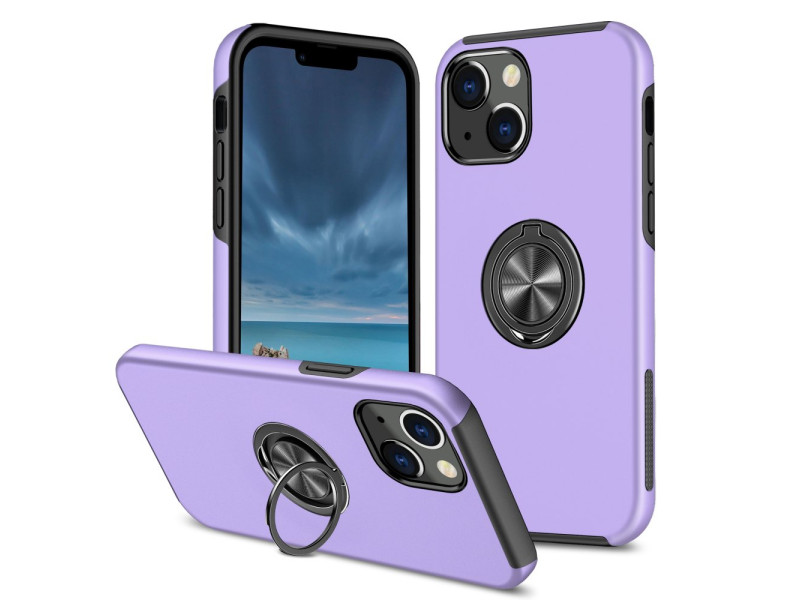 Newface iPhone 13 Mini Kılıf Elit Yüzüklü Kapak - Mor