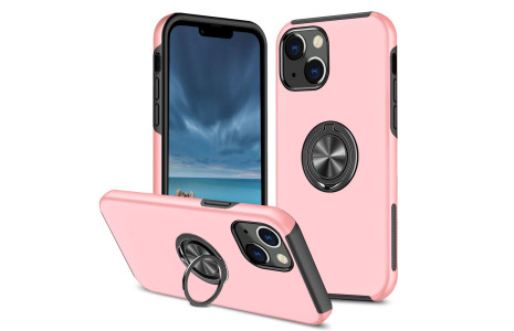 Newface iPhone 13 Mini Kılıf Elit Yüzüklü Kapak - Pembe