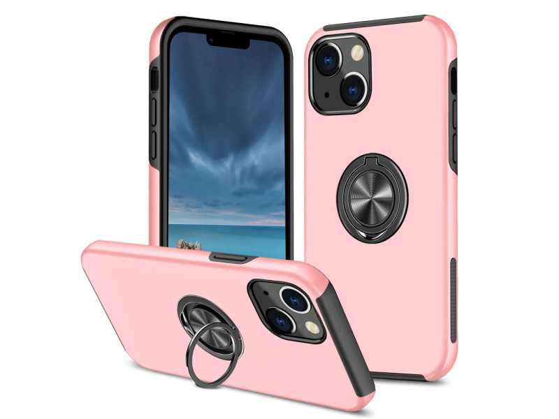 Newface iPhone 13 Mini Kılıf Elit Yüzüklü Kapak - Pembe