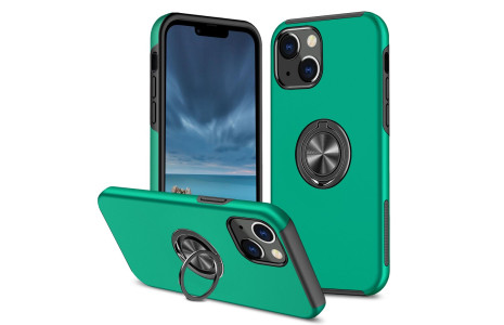 Newface iPhone 13 Mini Kılıf Elit Yüzüklü Kapak - Yeşil