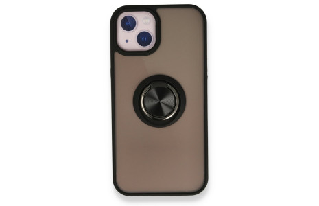 Newface iPhone 13 Mini Kılıf Montreal Yüzüklü Silikon Kapak - Siyah