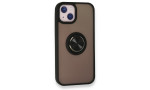 Newface iPhone 13 Mini Kılıf Montreal Yüzüklü Silikon Kapak - Siyah
