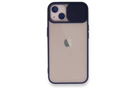 Newface iPhone 13 Mini Kılıf Palm Buzlu Kamera Sürgülü Silikon - Lacivert