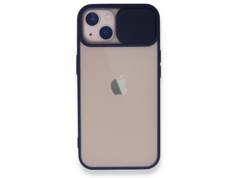 Newface iPhone 13 Mini Kılıf Palm Buzlu Kamera Sürgülü Silikon - Lacivert