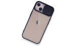 Newface iPhone 13 Mini Kılıf Palm Buzlu Kamera Sürgülü Silikon - Lacivert