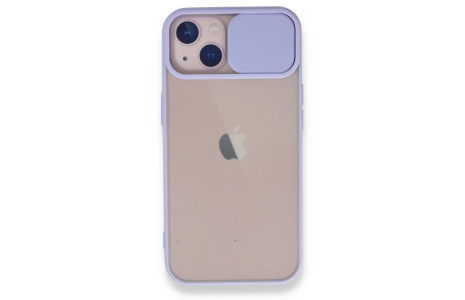 Newface iPhone 13 Mini Kılıf Palm Buzlu Kamera Sürgülü Silikon - Lila