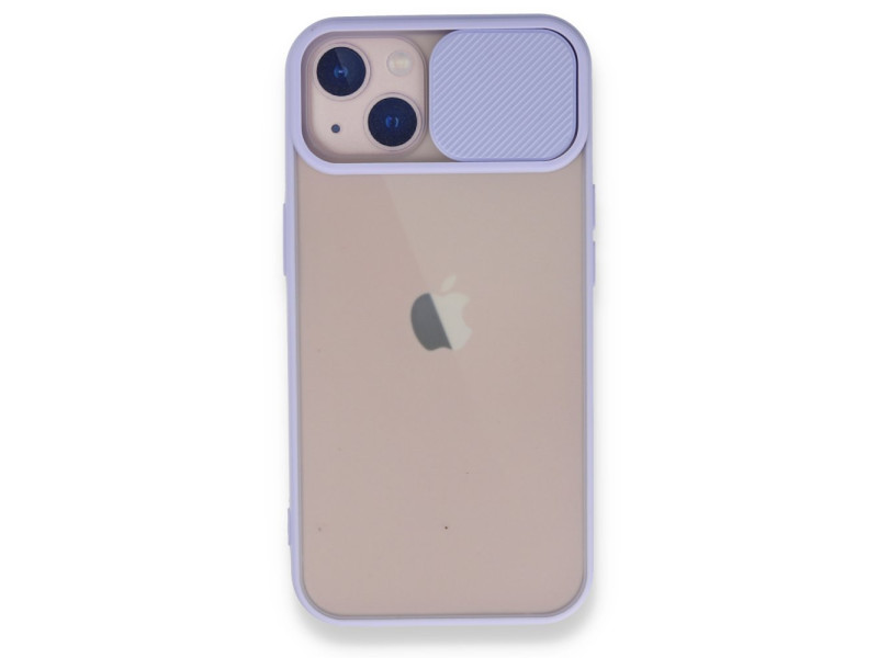 Newface iPhone 13 Mini Kılıf Palm Buzlu Kamera Sürgülü Silikon - Lila